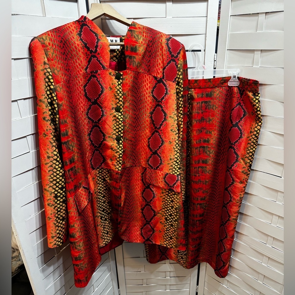 E.M.R. Suits Snakeskin colorful two piece set